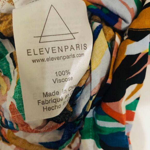 Eleven Paris Men's Camp Shirt Paint Splatter Short Sleeve Multicolor Large‎ NWT - Picture 10 of 11